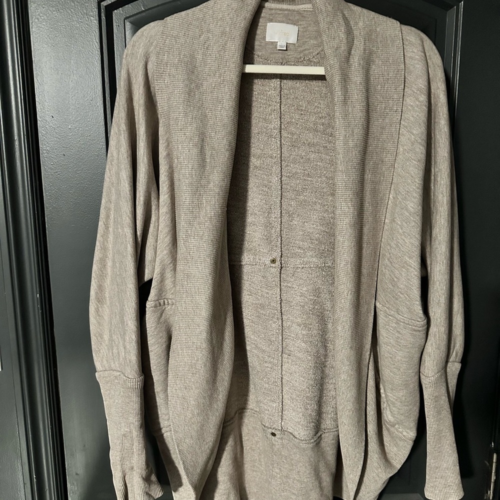 Wilfred Tan Knit Cardigan Sweater Relaxed Fit
